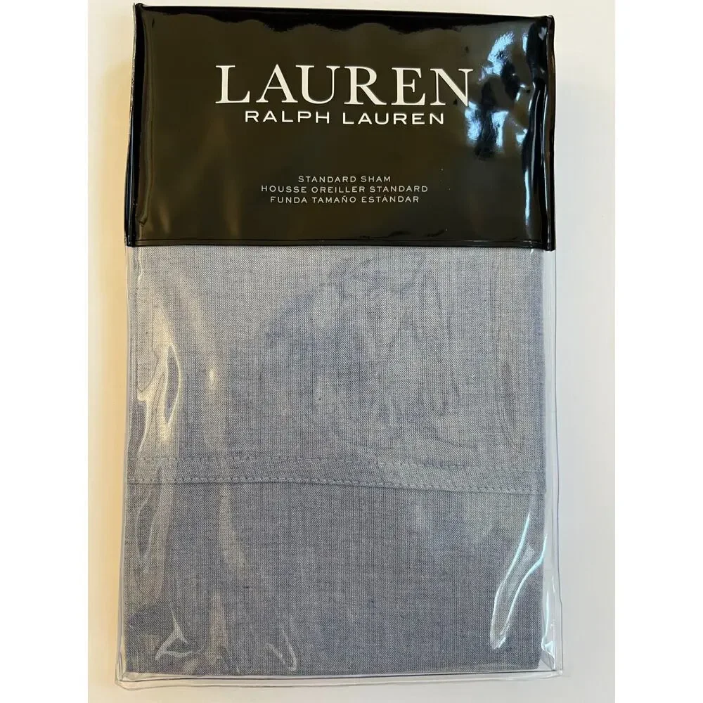 Ralph Lauren Graydon Melange Chambray Blue Standard Sham $120 NEW